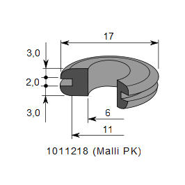 LÄPIVIENTIKUMI 218, Ø 11 / 6 x 2.0 mm - Image 2