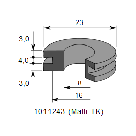 LÄPIVIENTIKUMI 243, Ø 16 / 8 x 4.0 mm - Image 2