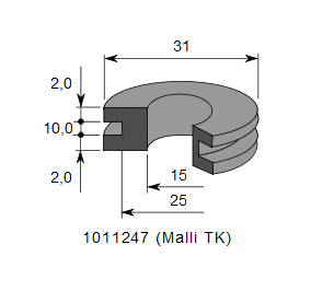 LÄPIVIENTIKUMI 247, Ø 25 / 15 x 10.0 mm - Image 2