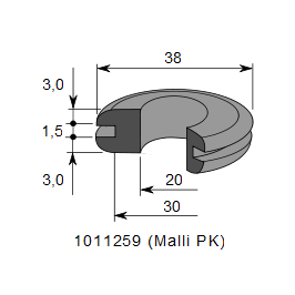 LÄPIVIENTIKUMI 259, Ø 30 / 20 x 1.5 mm - Image 2