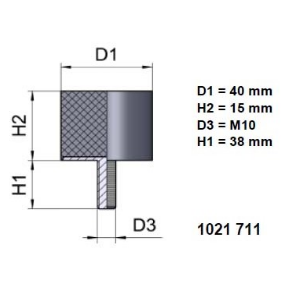 LIERIÖPUSKIN Ø 40/15 x M10/1, SBR 55 - Image 2