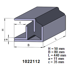 ASENNUSKISKO MTU 5035 CR 50/80 x 440 mm - Image 2