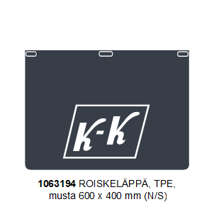 R-LÄPPÄ 600 x 400 mm TEKSTILLÄ KISKO-