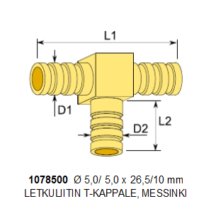 LETKULIITIN T-KAPPALE Ø 5.5/5.5 mm, - Image 2