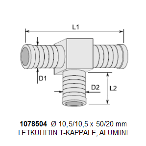 LETKULIITIN T-KAPPALE Ø 10.5/10.5 mm, - Image 2