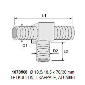 LETKULIITIN T-KAPPALE Ø 18.5/18.5 mm, - Image 2