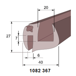 LASILISTA 367, 20/6x30/7 mm, EPDM, MUSTA