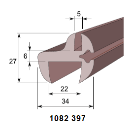 LASILISTA 397, 22/5 mm, EPDM, MUSTA