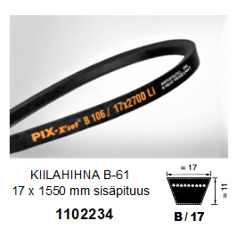 KIILAHIHNA B-61 / 17 x 1550 mm Li