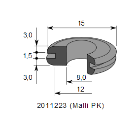LÄPIVIENTIKUMI 219, Ø 11 / 7.5 x 1.5 mm, - Image 2