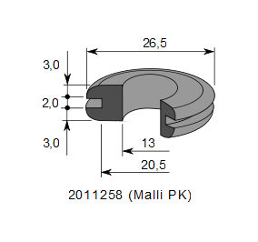LÄPIVIENTIKUMI 258, Ø 20.5 / 13 x 2.0 mm - Image 2
