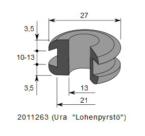 LÄPIVIENTIKUMI 263, Ø 21/13 x 10-13 mm - Image 2