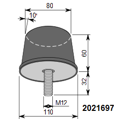 LIERIÖPUSKIN 697, Ø 110 / 60 x M12/1 - Image 2