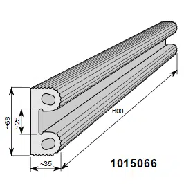 TÖRMÄYSSUOJA 'B' ~35 x ~68 mm x 600 mm HARMAA - Image 2