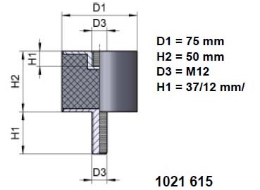 LIERIÖERISTIN Ø 75/50 x M12/1, SBR 55 - Image 2