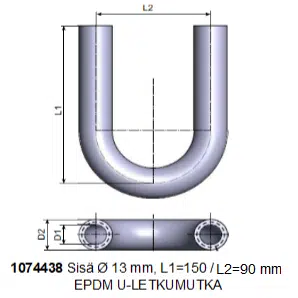 U-MUTKA Ø 13 x 150/150 mm, EPDM - Image 2