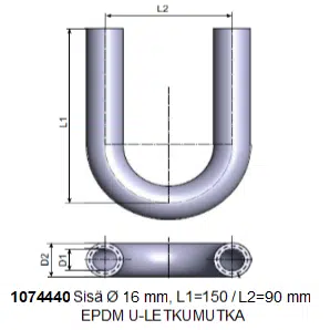U-MUTKA Ø 16 x 150/150 mm, EPDM - Image 2