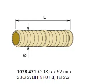 LETKULIITINPUTKI Ø 18 mm, TERÄS - Image 2