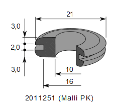 LÄPIVIENTIKUMI 251, Ø 16 / 10 x 2.0 mm, - Image 2
