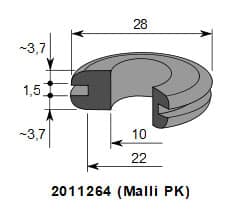 LÄPIVIENTIKUMI 264, Ø 22 / 10 x 1.5 mm - Image 2