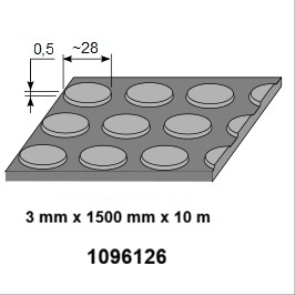 KOLIKKOMATTO, 3 mm x 1.500 x 10 m, MUSTA
