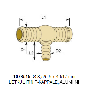 LETKULIITIN T-KAPPALE Ø 8.5/5.0 mm, - Image 3