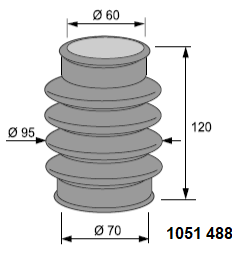 SUOJAKUMI Ø 60 / 70 x 120 mm, EPDM 60