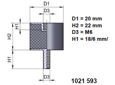 LIERIÖERISTIN Ø 20/22 x M6/1, SBR 45 - Image 2