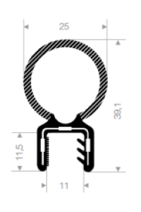 MUOTONAUHA P-0812, PÄÄLLIPALLO Ø 25 x